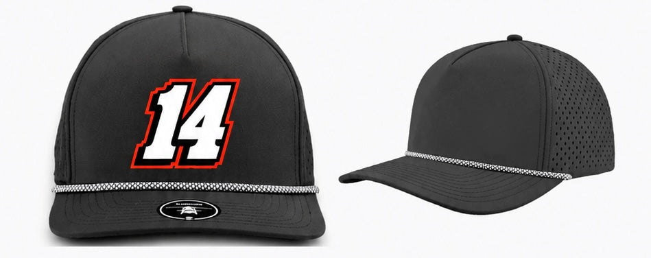14 Blackhawk Patch Black Hat W/ White Rope